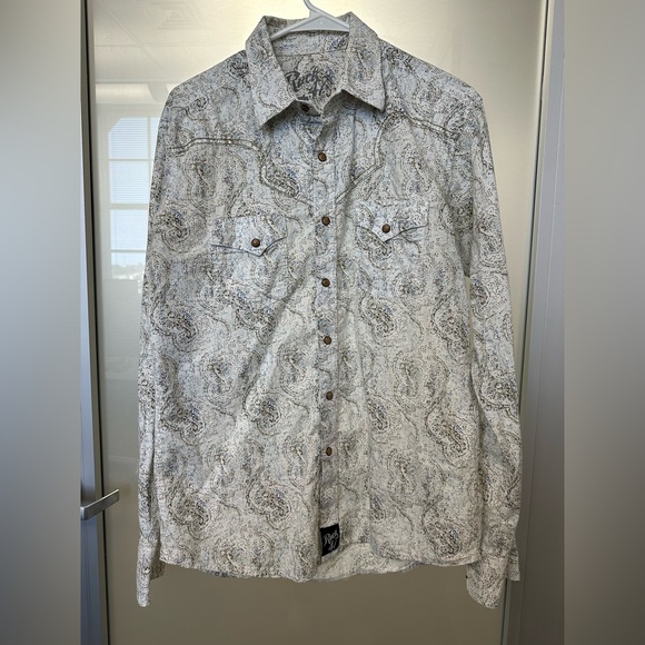 Wrangler Other - Wrangler Men's Rock 47 Paisley Print Long Sleeve Snap Western Shirt size medium